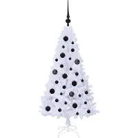vidaXL Künstlicher Weihnachtsbaum Weiß 120 cm PVC und Stahl