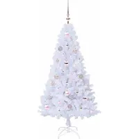 vidaXL Künstlicher Weihnachtsbaum Weiß 150 cm PVC und Stahl