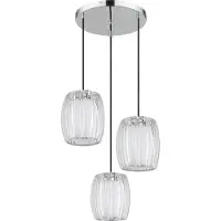 Globo Hängeleuchte Maribel, Ø 40 cm chrom/klar, Kunststoff, 3-flg.