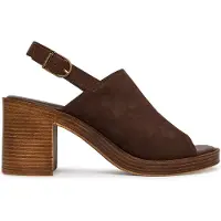 Tamaris Sandalette , Damen, Gr. 36, braun (mokka), Veloursleder, unifarben, Schuhe Sandalette, Blockabsatz, Sommmerschuh mit verstellbarer Schnalle