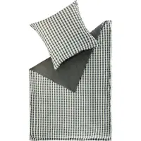 Schöner Wohnen Wendebettwäsche "Vichy", grau, B/L: 140cm x 200cm, Perkal, B/L: 70cm x 90cm, Perkal, Obermaterial: 100% Baumwolle, SCHÖNER WOHNEN-KOLLEKTION, Bettwäsche, Wendebettwäsche, mit weichem Flanellcharakter