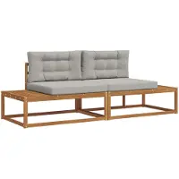 vidaXL Outdoor-Sofagarnitur Massives Akazienholz und Polyester