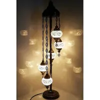 Halay Turkse Vloerlamp mit 5 Bollen aus Mozaïekglas – Handgefertigte Orientalische Stehlampe für Gemütliche Atmosphäre