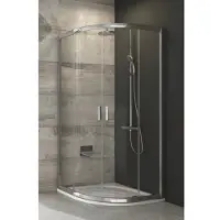 Ravak Blix - Viertelkreis-Duschkabine BLCP4-90, 880–900 mm, Aluminium glänzend/Klarglas 3B270C00Z1