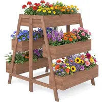 Northix Hochbeet aus Holz mit 6 Pflanzkästen, 126 x 90 x 115 cm