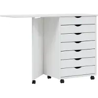 Syfax Rollschrank mit Schreibtisch MOSS Weiß Massivholz Kiefer