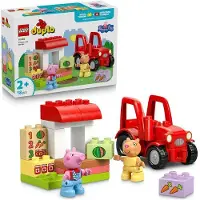 LEGO DUPLO Peppa Pig Traktor und Markt 10468, Lernspielzeug ab 2 Jahren, Geschenk für Babys