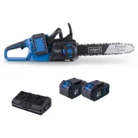 Scheppach Akku-Kettensäge BC-CS355Duo-X, 33,5 cm Schnittlänge, 20V IXES, inkl. 2x 4Ah Akkus und 4.5A Doppelladegerät