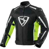 MUGENRACE Diavolo-1 wasserdichte Motorrad Textiljacke, schwarz/weiß/neon-gelb, 3XL