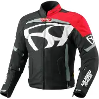 MUGENRACE Aggressore-T wasserdichte Motorrad Textiljacke, schwarz/weiß/rot, XL