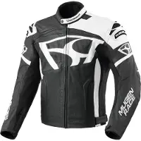MUGENRACE Aggressore Motorrad Lederjacke, schwarz/weiß, 56