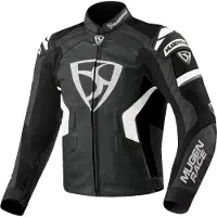 MUGENRACE Marcus Motorrad Lederjacke, schwarz/weiß, 56