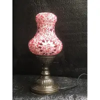 Halay Handgefertigte türkische Tischlampe in Form einer Birne mit rotem Licht und Rosenmuster, orientalische Deko-Lampe