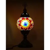 Halay Ostasiatische Mosaik-Tischlampe (Türkische Lampe) Ø 12 cm, handgefertigt, 36 cm hoch, für E14 Leuchtmittel bis 40 Watt