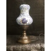 Halay Handgemachte blaue Peervorm-Tischlampe, türkische Mosaiklampe, orientalische Dekolampe für gemütliche Atmosphäre