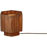 Good&Mojo Tischlampe Raffia Panama rund/Oktogon ø28xh.26cm S Braun