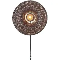 Good&Mojo Wandlampe Arizona, rot, Ø 50 cm, Bambus, Stecker