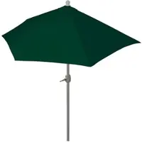 Mendler Sonnenschirm halbrund Parla, Halbschirm Balkonschirm, UV 50+ Polyester/Alu 3kg - 270cm grün ohne Ständer