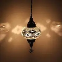 Halay Hanglamp Mozaïek - Handgemachte orientalische Lampe - Türkische und marokkanische Lampe - Ø 19 cm, Höhe 53 cm - E14 LED inklusive