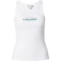 Calvin Klein Jeans Damen Rippstrick Weste Bright White