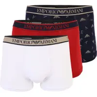 Emporio Armani für Herren. EM000370_AF20669 Set 3 Boxershorts Core navy, rot, weiß (S), Heimtextilien, Baumwolle, Marine