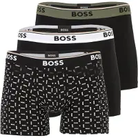 BOSS für Herren. 50554438 Set 3 Schwarze einfarbige Boxershorts (S), Homewear, Baumwolle