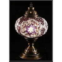 Halay Türkische Tischlampe mit 13 cm rosa Mosaikglas - Orientalische Lampe für stimmungsvolle Beleuchtung