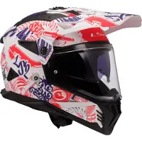 LS2 Helmets Enduro Helm LS2 MX702 PIONEER II Fantasy Matt Weiß Rot Blau größe S