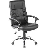 Dmora Bürostuhl Dhongl, Chefsessel mit Armlehnen, Ergonomischer Bürostuhl, 69x64h106/116 cm, Schwarz