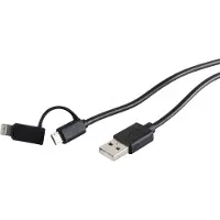 Shiverpeaks BS14-14025, 1 m, USB A, Micro-USB B, USB 2.0, Schwarz
