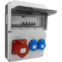 Doktorvolt Baustromverteiler 16A 400V CEE Stromverteiler 2x230V mit Siemens Sicherungen robustes Gehäuse DV-5534-D