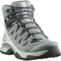 Salomon Wanderschuh "QUEST ECHO GORE TEX", Damen, Gr. 39, grün milieu, icicle, urban chic, Leder, Textil, Schuhe Wanderschuh, wasserdicht