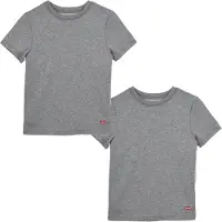 Levi's T-Shirt KIDS "2PK CREW NECK TEE", Jungen, Gr. L (152/158), grau (dkgrau htr), Jersey, Obermaterial: 100% Baumwolle, Basic, Rundhals, Shirts T-Shirt, for BOYS