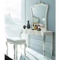 Casa Padrino Luxus Barock Schlafzimmer Set - 1 Barock Schminkkonsole & 1 Barock Wandspiegel & 1 Barock Hocker - Barock Schlafzimmer & Hotel Möbel - Luxus Qualität - Made in Italy