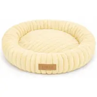 Dogeste Donut Hundebett 50 cm rund, flauschiges Hundekissen, waschbar, rutschfester Boden