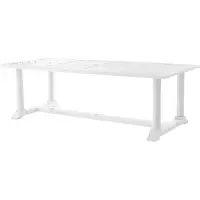 Casa Padrino Luxus Esstisch Weiß 240 x 103 x H. 75 cm - Rechteckiger Küchentisch aus hochwertigen strapazierbarem Aluminium - Gartentisch
