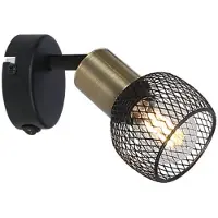 Globo Wandleuchte Fiastra, schwarz/altmessing