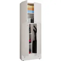 VCM Mehrzweckschrank "Holz Besenschrank Staubsauger Putzschrank Lona S", weiß, B:70cm T:39cm, Obermaterial: 100% Holz Wood., Schränke, Mehrzweckschrank