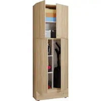 VCM Mehrzweckschrank "Holz Besenschrank Staubsauger Putzschrank Lona S", braun (sonoma, eiche), B:70cm T:39cm, Obermaterial: 100% Holz Wood., Schränke, Mehrzweckschrank