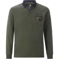 Jan Vanderstorm Langarm-Poloshirt "Langarm-Poloshirt OLSLAND", Herren, Gr. 6XL, grün (oliv), Obermaterial: 100% Baumwolle CO., Shirts Langarm-Poloshirt