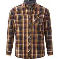 Jan Vanderstorm Langarmhemd "Hemd OLAFVIK", Herren, Gr. 4XL, weit, rot (orange kariert), Obermaterial: 100% Baumwolle CO., Hemden Langarmhemd