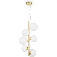 Maytoni Dallas Pendelleuchte, Hängeleuchte 6x G9 matt Weiß, Gold-Farbe