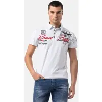 Cipo & Baxx Poloshirt , Herren, Gr. 5XL, weiß, Jersey, Obermaterial: 95% Baumwolle, 5% Elasthan, bedruckt, regular fit normal, Shirts Poloshirt