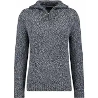 Ragman Troyer , Herren, Gr. 54, grau (asphalt, 018), Strick, 100% Baumwolle, hoch geschlossener Ausschnitt, Pullover Troyer