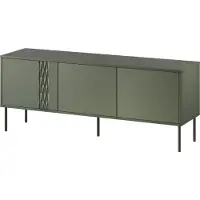 Mirjan 24 TV-Lowboard Tresse 150 3D, TV-Schrank mit drei Drehtüren, RTV-Tisch, Wohnzimmer (Farbe: Grün)