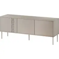 Mirjan 24 TV-Lowboard Tresse 150 3D, TV-Schrank mit drei Drehtüren, RTV-Tisch, Wohnzimmer (Farbe:Beige)