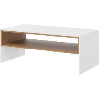 Mirjan 24 Couchtisch Truleko 6, Wohnzimmer Kollektion, Sofatisch, Stilvoll Kaffeetisch (Farbe: Eiche Craft Gold / Weiß)