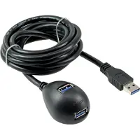 InLine USB 3.2 Gen.1 Verl., USB A Stecker / Buchse, schwarz, mit Standfuß, 3m, 3 m, USB A, 2 x USB A, USB 3.2 Gen 1 (3.1 Gen 1), Stecker/Buchse, Schwarz