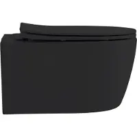 BELVIT PRO Wand-WC randlos matt schwarz mit Softclose WC-Sitz RIM-OFF Design hygienisch & modern