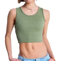 Roxy Crop-Top "Good Keepsake", Damen, Gr. XS, oil grün, Obermaterial:97% Microfaser, 3% Elasthan;, Tops Crop-Top